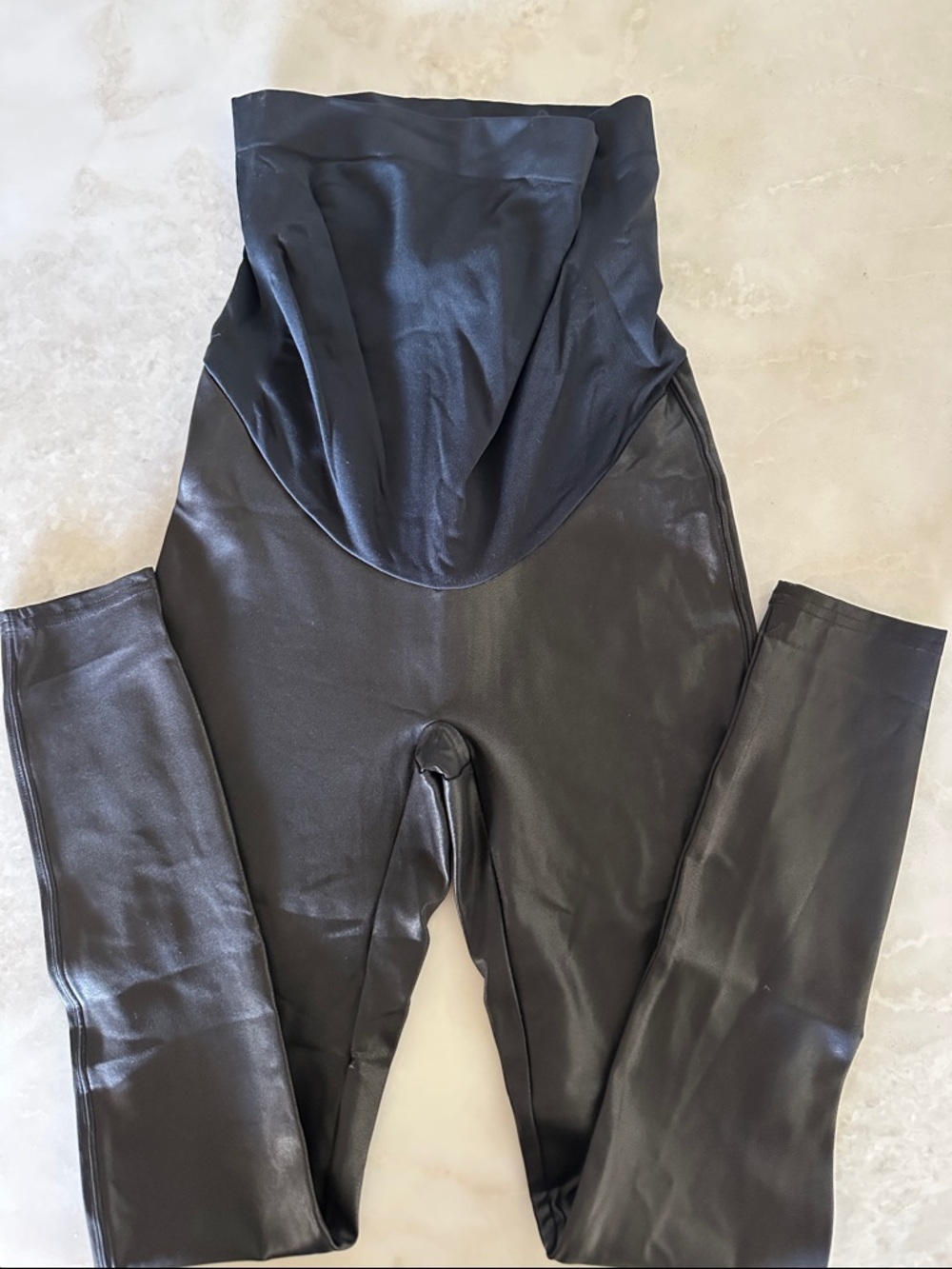 SPANX Faux Leather High-Waist Leggings - Black